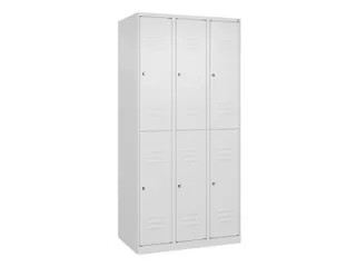 dubbeldekse locker,HxBxD 1850x900x500mm,3x2vak.,vak B 300mm,cil.-slot - 1