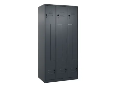 Z-garderobekast,HxBxD 1850x900x500mm,vak B 150/300mm,draaigrendel
