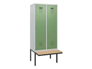 locker met bank,HxBxD 1950x800x815mm,2vak,vak B 400mm,cilinderslot - 2