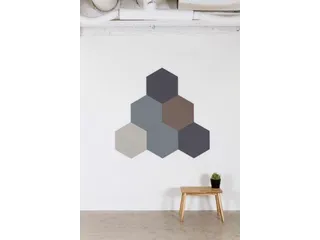 Prikbord Zeshoek Zwart kleur 2209 Bulletin Paneel Ø 60 cm frameloos - 3