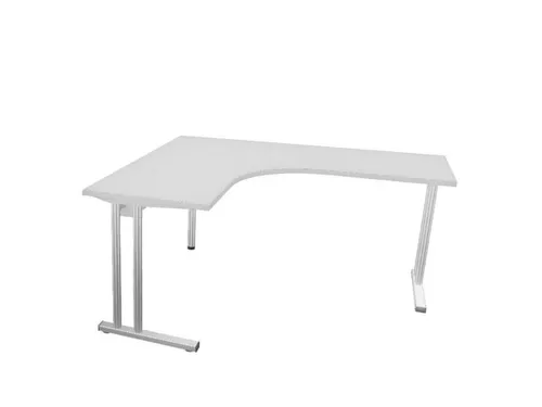 bureau in vrije vorm,HxBxD 740x1600x1400mm,vrije vorm,MP-lichtgrijs