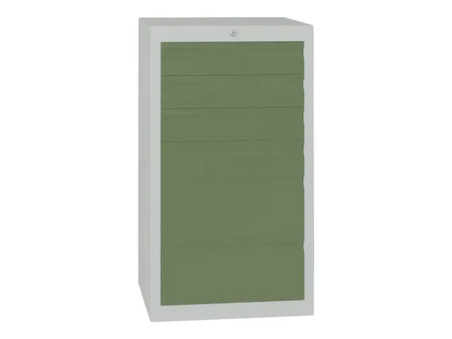 ladekast 900x500x500mm 6laden cilinderslot RAL7035 front RAL6011