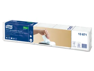 Tork 13671 XPressnap Servet Snack Extra Soft 2-Laags Wit 1/4 vouw - 2