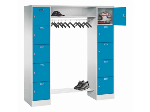 personeelsgarderobe draaigr. 1950x1700x500mm 2x5 vakken 400mm RAL5012