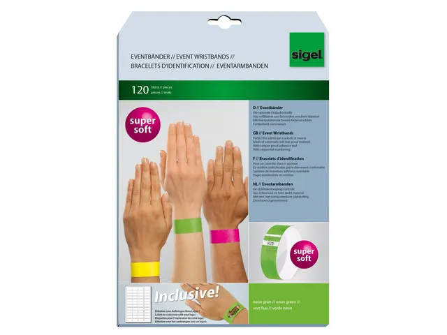 Evenementenbandjes Sigel Neon Groen