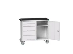 montagetafel 965x1050x550mm staalblad 5 laden kast front RAL7035