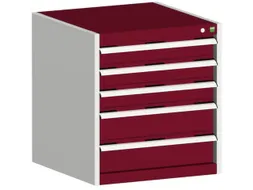 ladekast HxBxD 700x650x650mm 5laden romp RAL7035 front RAL3004