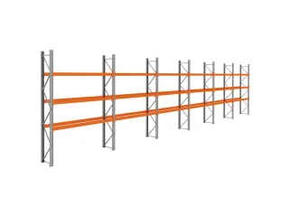 palletstelling,basis+5xaanbouw,HxBxD 3990x16900x750mm,vakl. 3000kg - 1