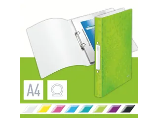 Ringband Leitz WOW A4 2-rings O-mech 25mm PP groen - 2