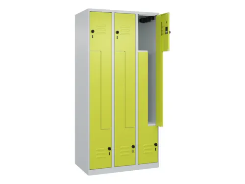 Z-garderobekast,HxBxD 1850x900x500mm,vak B 150/300mm,draaigrendel