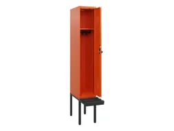 locker met bank,HxBxD 1950x300x815mm,1vak,vak B 300mm,draaigrendel
