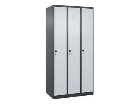 locker,HxBxD 1850x900x500mm,3vak,vak B 300mm,draaigrendel