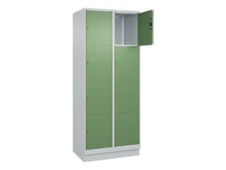 lockerkast,HxBxD 1950x800x500mm,2x4vakken,vak B 400mm,cil.-slot,sokkel - 1