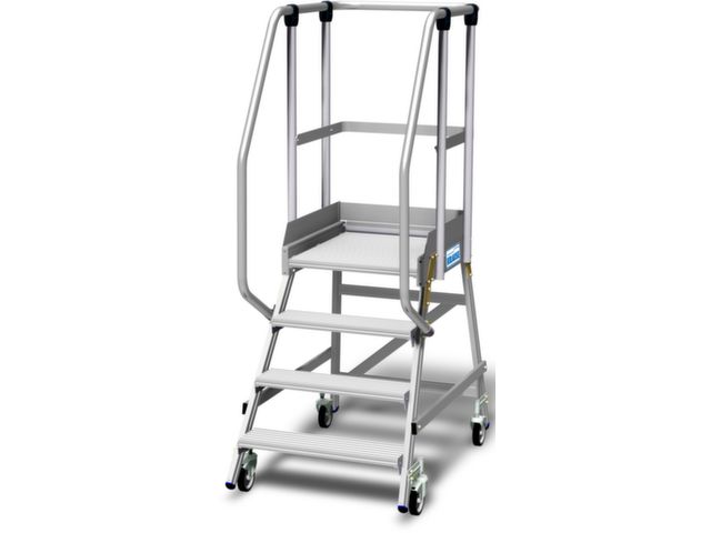 DiscountOffice Verrijdbare Bordestrap Bordes H 0.95m 4treden Aluminium ...