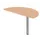 aanbouwtafel,i.h.v.,HxBxD 720-840x1200x600mm,halfrond,NE-esdoorn