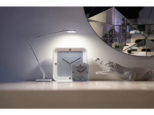 Wandklok NeXtime Square Wall 40x40x4cm wit cijfers