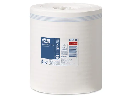 Poetsrol Tork M2 Centerfeed 120155 1-laags 20cmx300m 6 Rollen wit