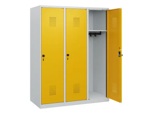 schoollocker,HxBxD 1530x1200x500mm,3vak,vak B 400mm,draaigrendel