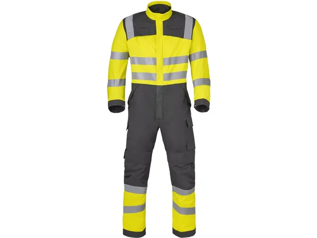Havep 20437 coverall, houtskool/fluo geel, maat 48, per stuk