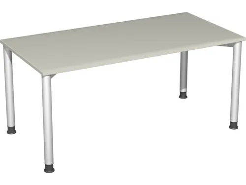 Bureau 4-Poot Hxbxd 680-800X1600X800Mm Ronde Buis Lichtgrijs