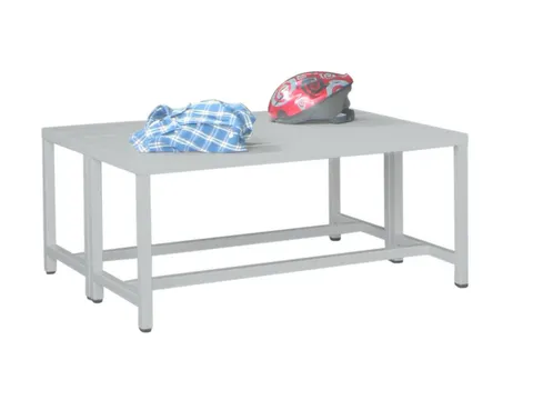 Banc Vestiaire 1000mm Double Assise Lames Plastique Piètement Ral6011