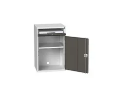 pc-kast 1000x650x550mm toetsenbordblad RAL7035 + RAL7016