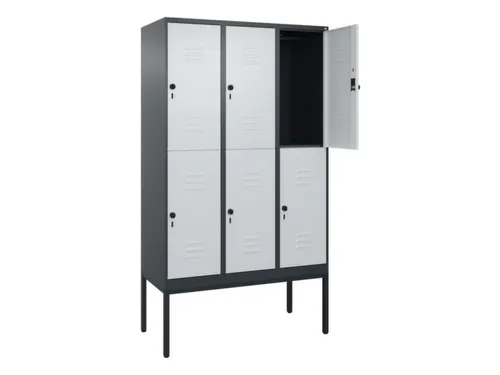 dubbeldekse locker,HxBxD 2120x1200x500mm,3x2vak.,vak B 400mm