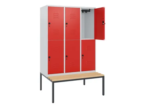 Dubbeldekse dekenkist,HxBxD 1950x1200x815mm,3x2vak.,vak B 400mm