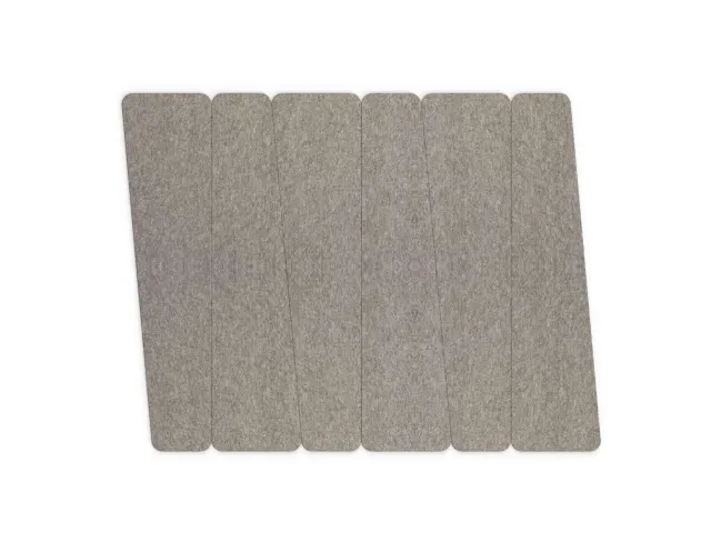 Akoestische PET-vilt trapezium stroken donkergrijs 30x120cm 6 stuks