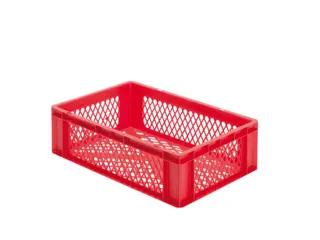 Euronorm-stapelbak 33l 175x600x400mm Wanden/bodem Opengewerkt Rood - 1