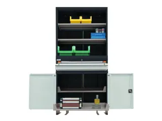 combikast HxBxD 2100x805x695mm 4xbodem 2laden Key lock antraciet grijs - 2