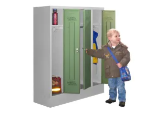 lockerkast v. kinderen,HxBxD 1300x1030x300mm,RAL7035,front RAL6011 - 3