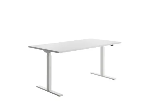 Elektrisch ihv bureau,HxBxD 700-1200x1600x800mm,blad wit,T-voet wit