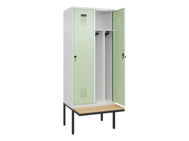 locker met bank,voor scheiding van kleding,HxBxD 2120x800x815mm,2vak