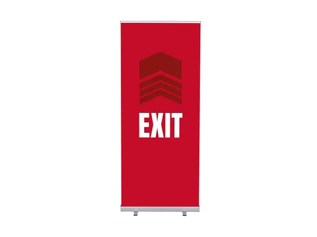 Roll-Banner 85x200 complete set met print "EXIT" Rood