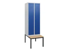 locker met bank,HxBxD 1950x600x815mm,2vak,vak B 300mm,cil.-slot