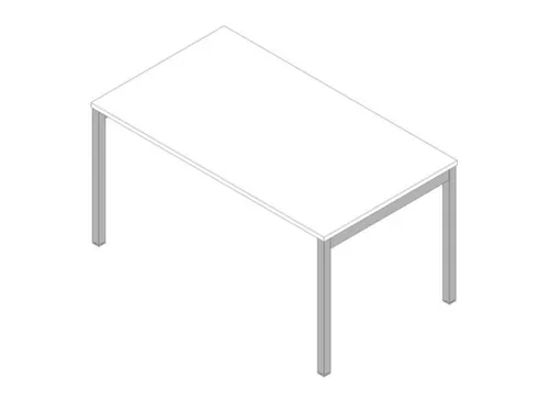 bureau HxBxD 730x1400x800mm blad wit 4-voeten aluminium