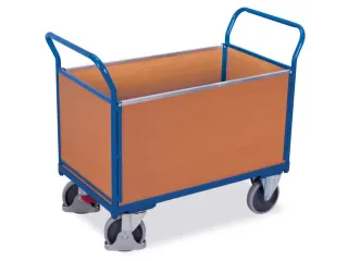 Platformwagen 500kg Laadvlak Lxb 1000x560mm 4 Beuken Wanden - 1