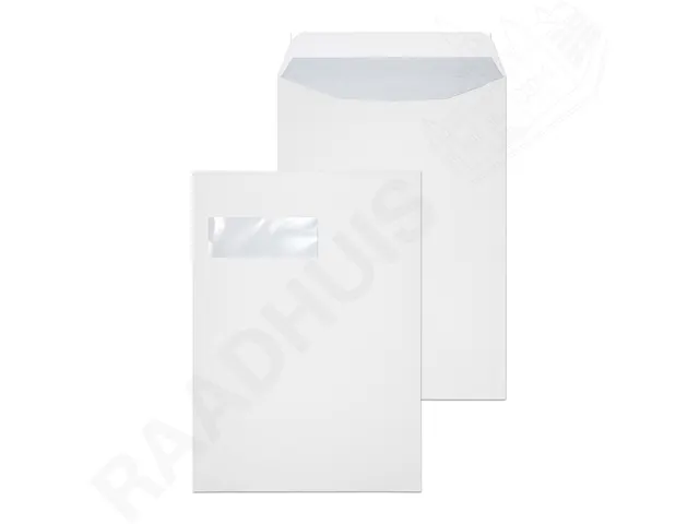 Envelop Raadhuis 229x324 C4 VL akte plakstrip wit 120gr 25 stuks