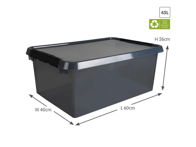 Comfort Line opbergbox 45L transparant grijs - 60x40x26cm