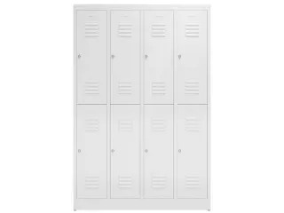 Dubbeldekse garderobekast 1800x1185x500mm 4x2vak klink RAL9003 - 2