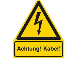 waarschuwings-combibord,v. binnen/buiten,Let op! Kabels!,PVC