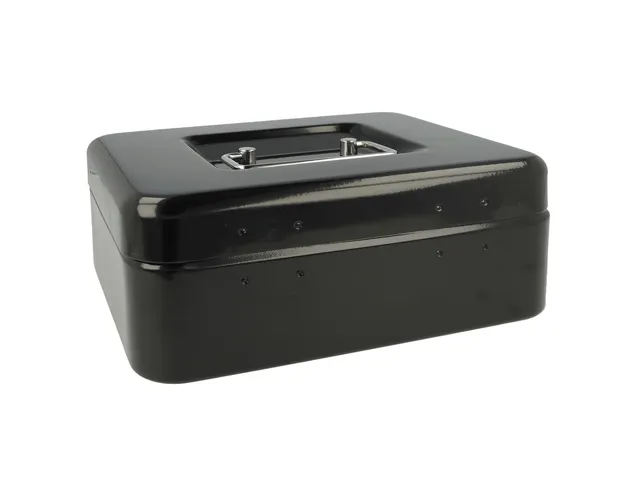 Coffret à monnaie Westcott 200x161x90mm noir, insert en plastique ave