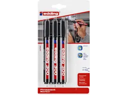 Viltstift edding 300 rond 1.5-3mm blister à 3 stuks zwart