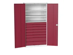 universele kast,HxBxD 2000x1050x550mm,3xStalen bodem,8lade(n)