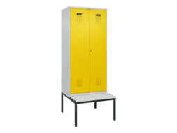 PBM-locker met bank,HxBxD 2120x800x815mm,2vak,vak B 400mm