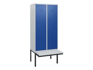 locker met bank,HxBxD 1950x800x815mm,2vak,vak B 400mm,cil.-slot - 1
