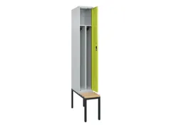 locker met bank,voor scheiding van kleding,HxBxD 2120x300x815mm,1vak