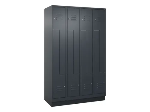 Z-garderobekast,HxBxD 1950x1200x500mm,vak B 150/300mm,cil.-slot,sokkel