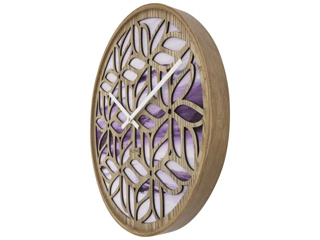 Wandklok Nextime dia 40cm Paars Hout Yogi